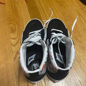Flowered high top vans